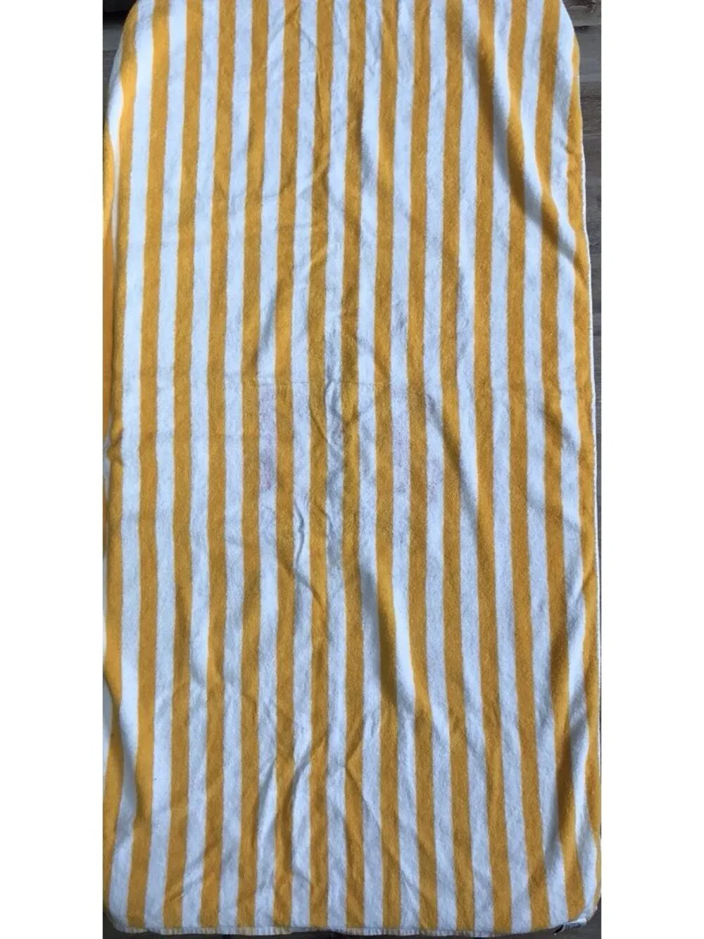 Vintage GIORGIO BEVERLY HILLS Beach Pool TOWEL YELLOW White Stripes 80’s EUC